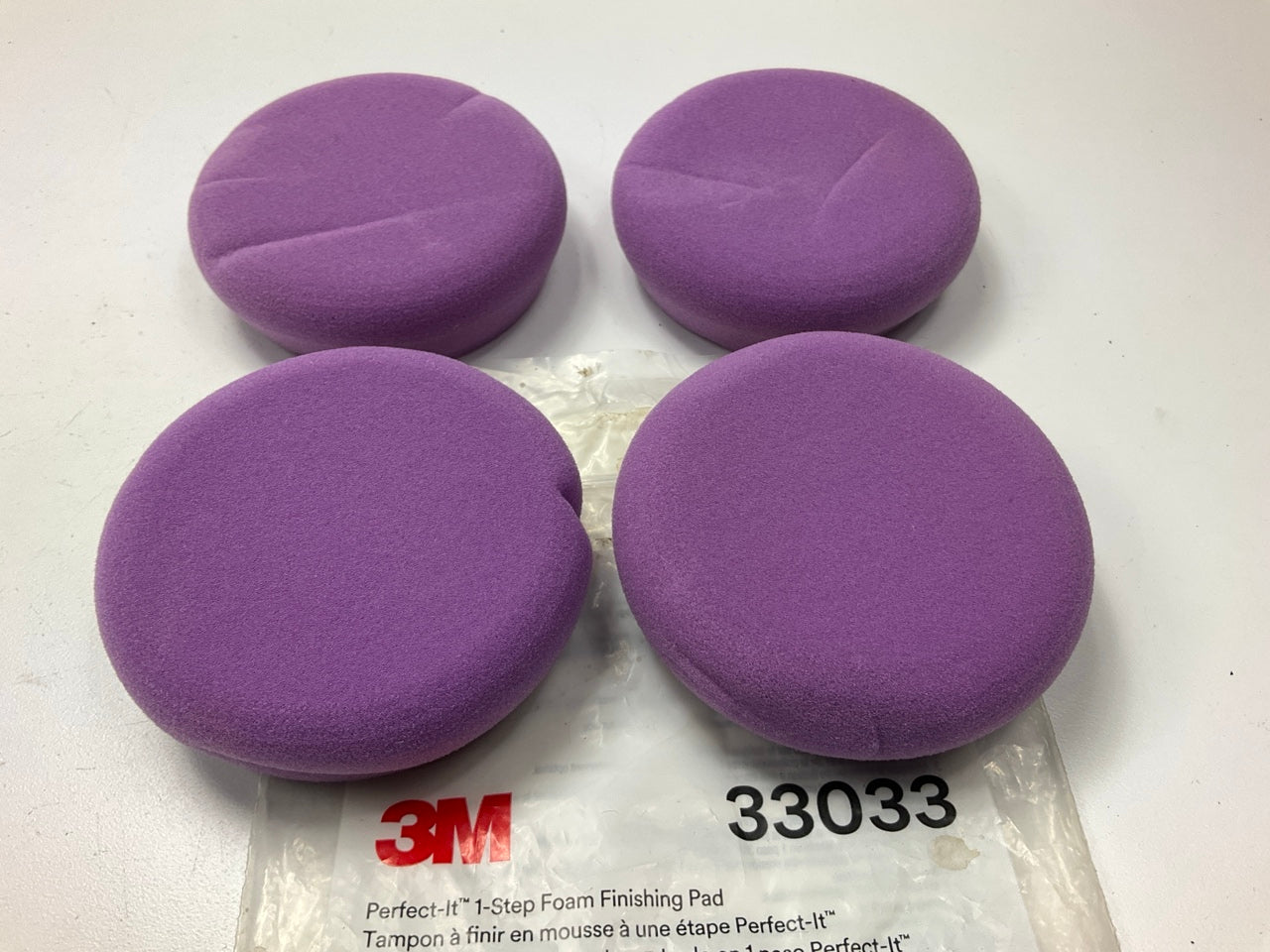 3M 33033 4'' Perfect-It 1-Step Foam Finishing Purple Pad, Hookit - 4 PACK