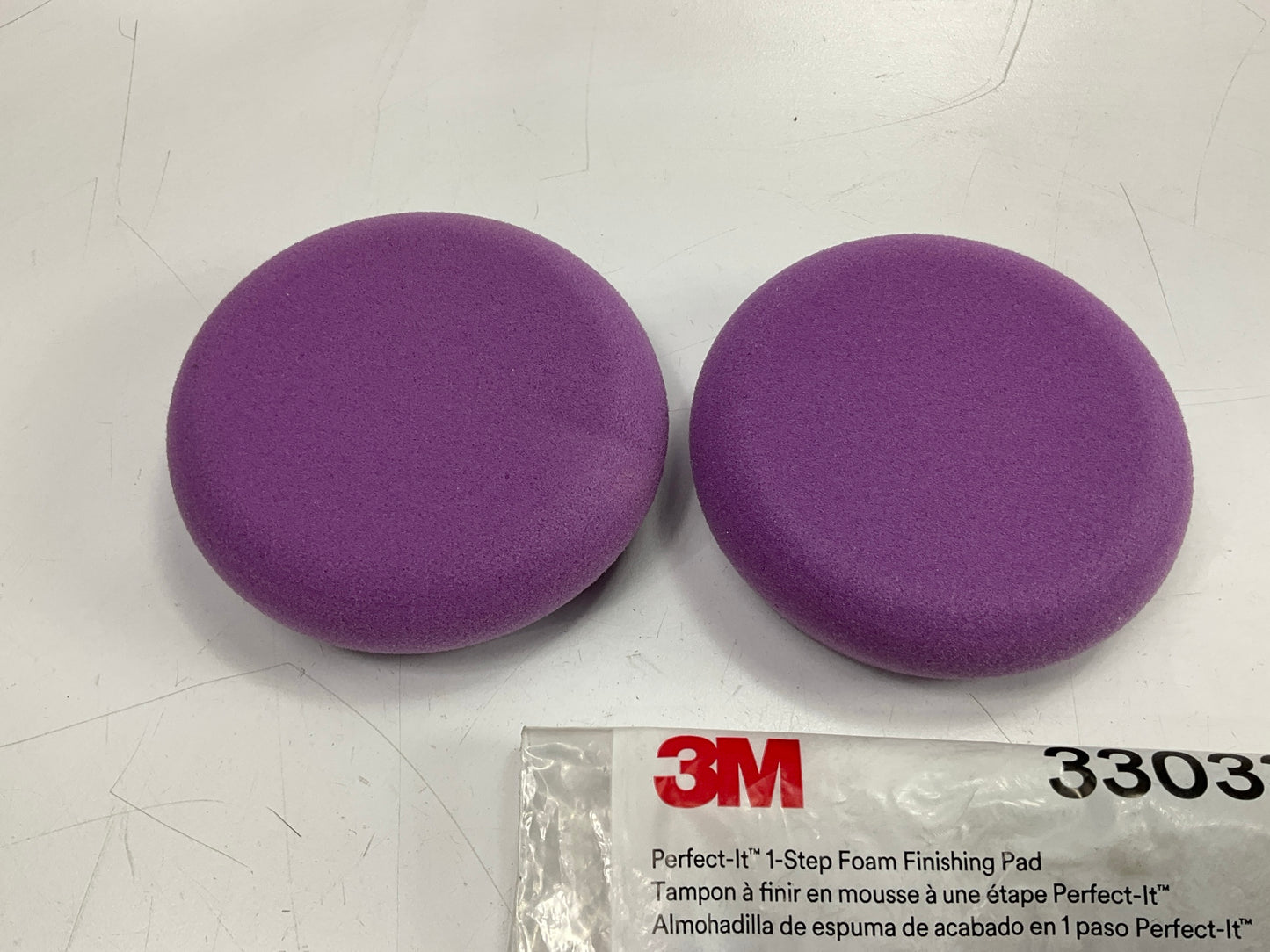 3M 33033 4'' Perfect-It 1-Step Foam Finishing Purple Pad, Hookit - 2 PACK