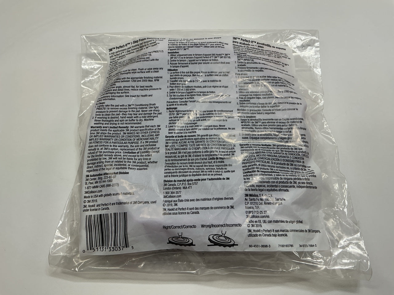 3M 33037 Perfect-It 1-Step 8'' Foam Buffing & Polishing Finishing Pad