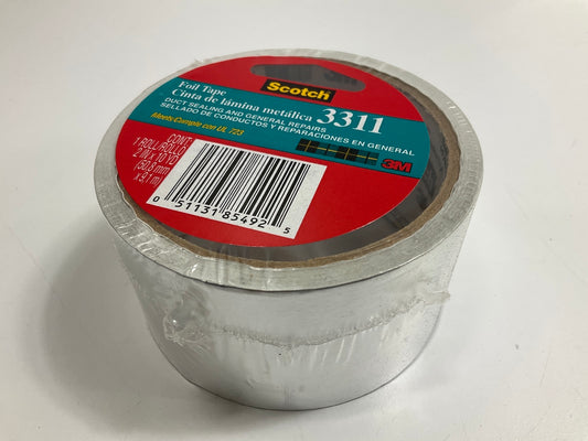 3M 3311 Scotch Aluminum Foil Tape Silver, 2'' X 10 Yards, 3.6 Mil