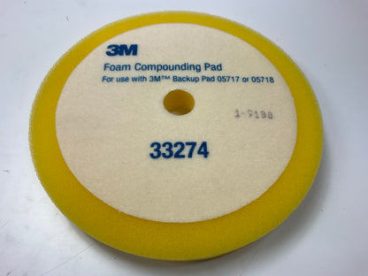 (2) 3M 33274 8'' Yellow Foam Compounding Pad, Single Sided