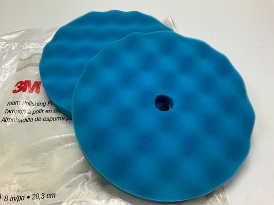3M 33275, Polishing Pad, 8'' Diameter, Blue, Foam Abrasive, Single Sided, 2 Pads