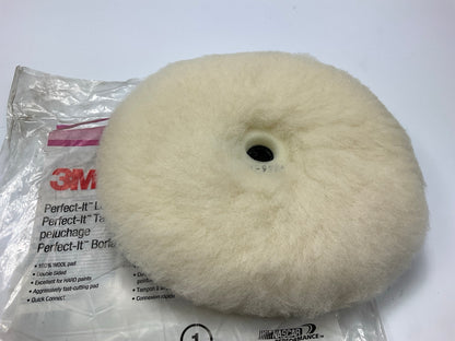 3M 33279 Low Lint 100% Wool Compound Buffing Pad, 9'', Double Sided Quick Connect