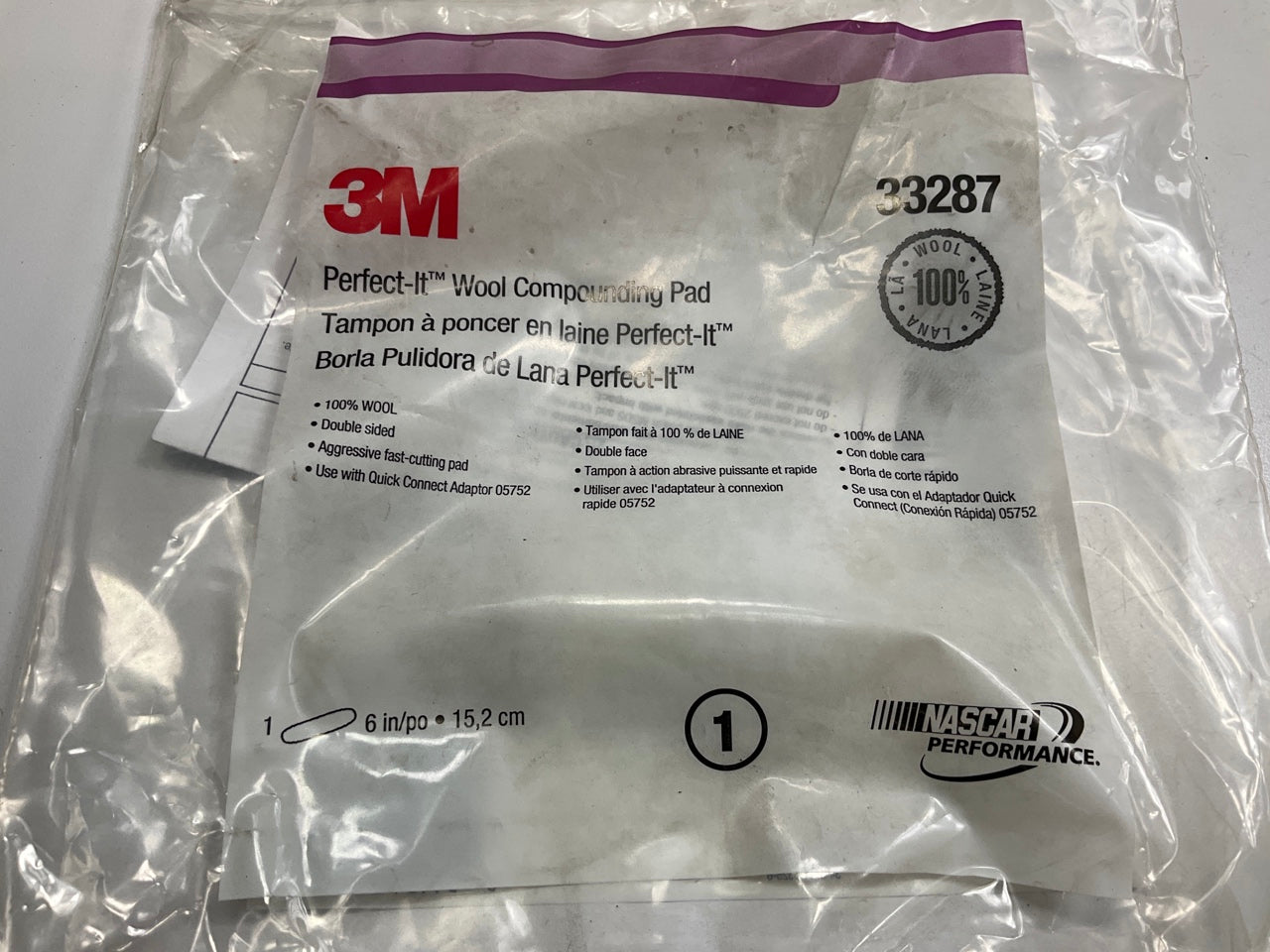 3M 33287  6'' Perfect-It Double Sided Wool Compound Polishing Buffing Pad