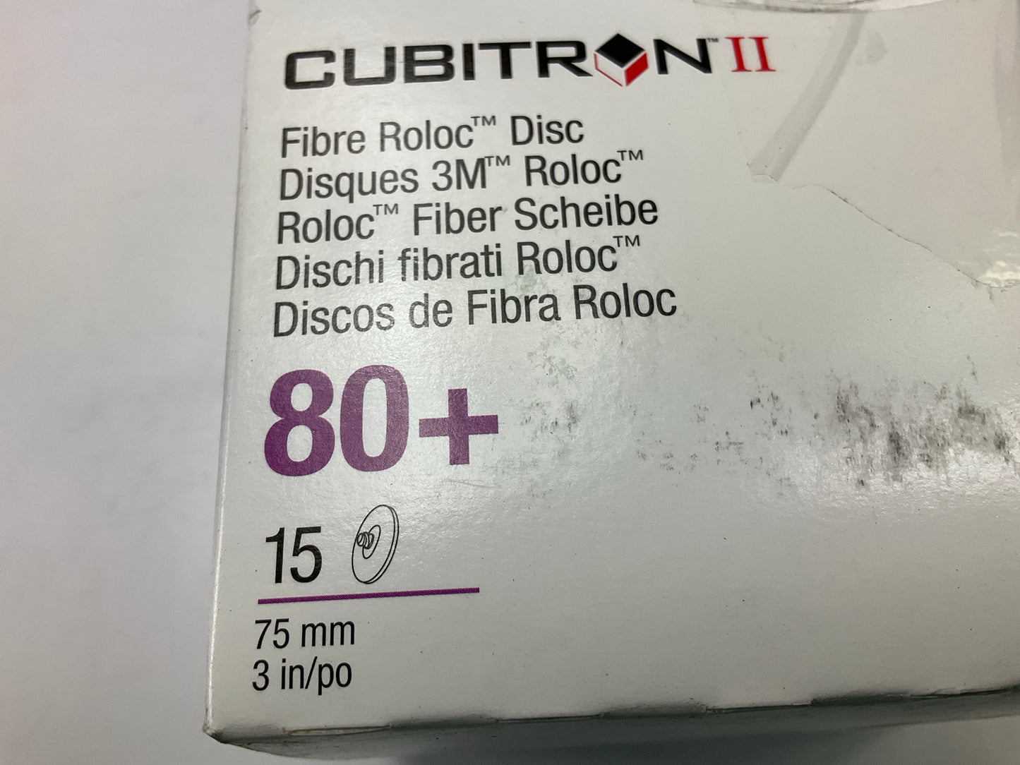 3M 33392 3'' Cubitron Fibre Roloc Sanding Disc, Grit: 80+, QTY.14