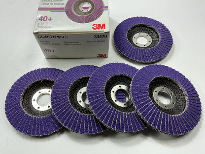 3M 33470 Cubitron II 40 Grit Flap Sanding Disc 4.5'' X 7/8'', Pack Of 5