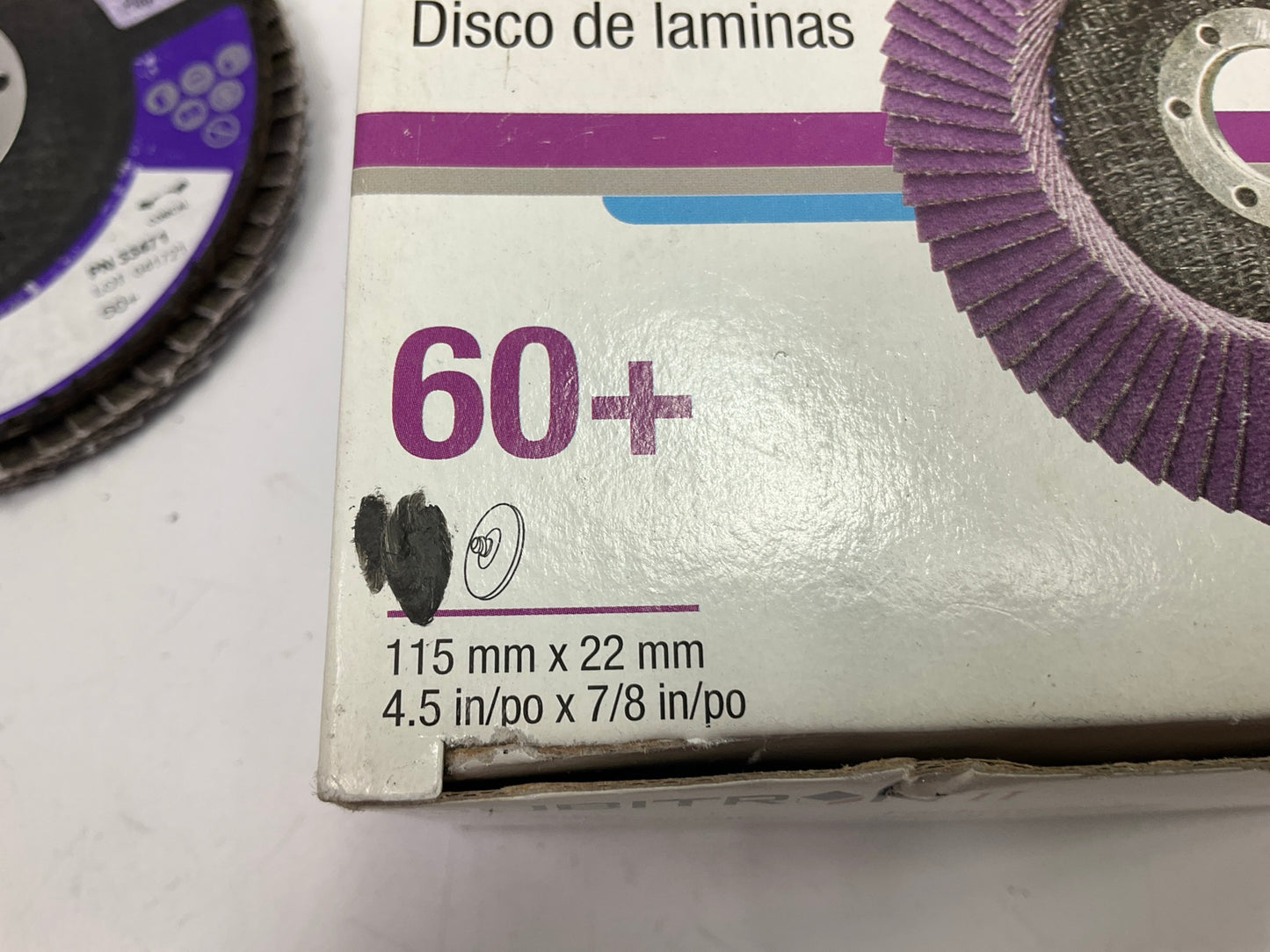 3M 33471 4.5'' 60 Grit Cubitron Flap Disc - Purple, 2 Discs Total