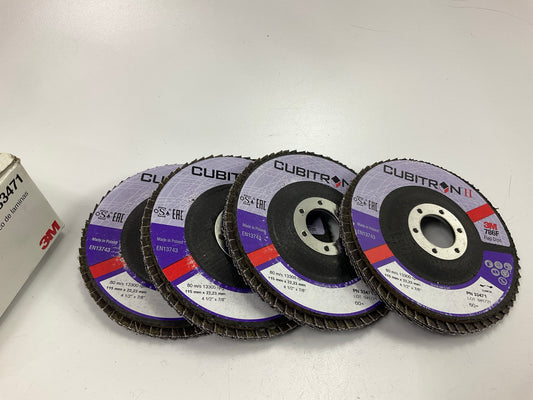 3M 33471 4.5'' 60 Grit Cubitron Flap Disc - Purple, 4 Discs Total
