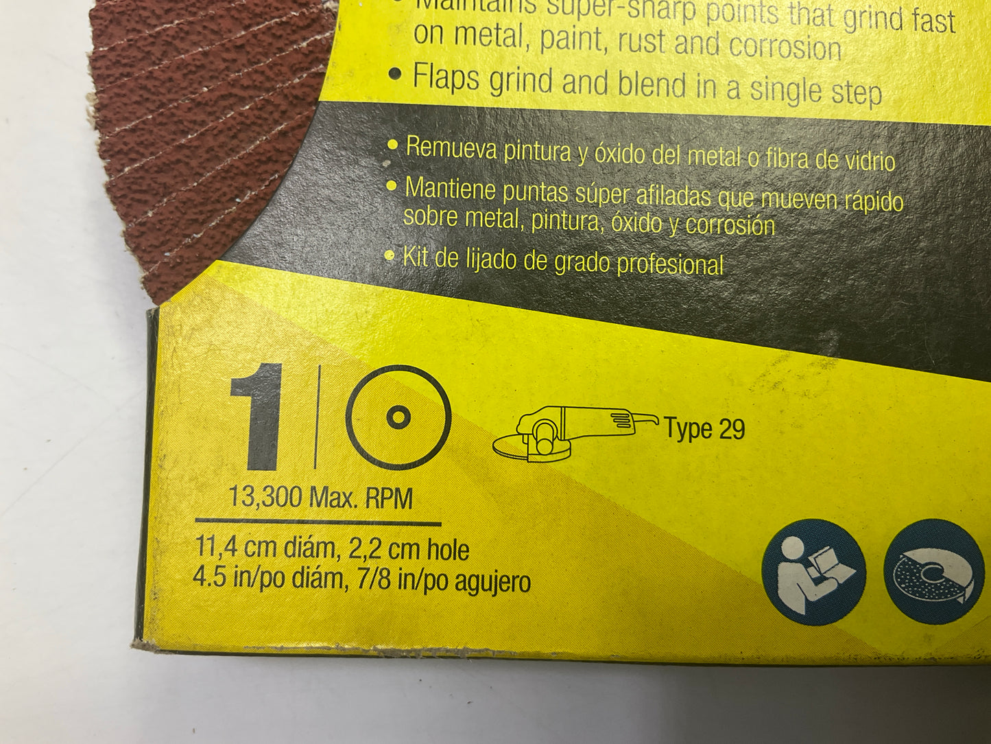 3M 33670 Precision Shaped Grain Flap Disc, 4-1/2'' Diam 7/8''