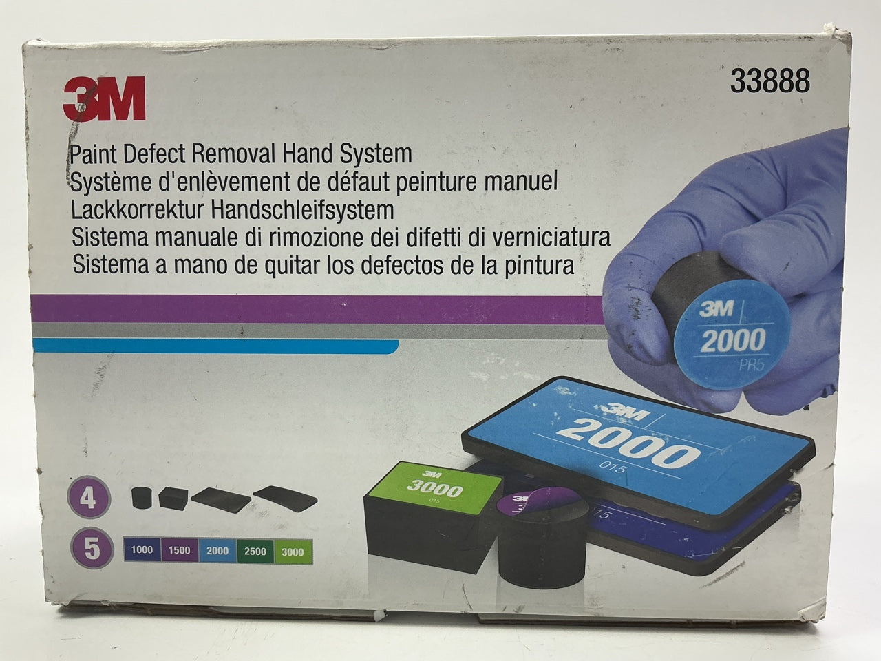 Missing 3M 33909, COMES AS SHOWN - 3M 33888 Paint Defect Removal Hand System Kit