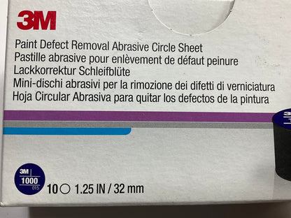 3M 33889 1000 Grit Paint Defect Removal Abrasive Circle Sheet - 10 Sheets