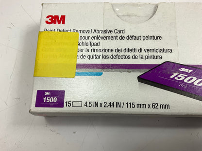 3M 33894 4.5'' X 2.44'' 1500 Grit Paint Defect Removal Abrasive Card, 15 / Pack