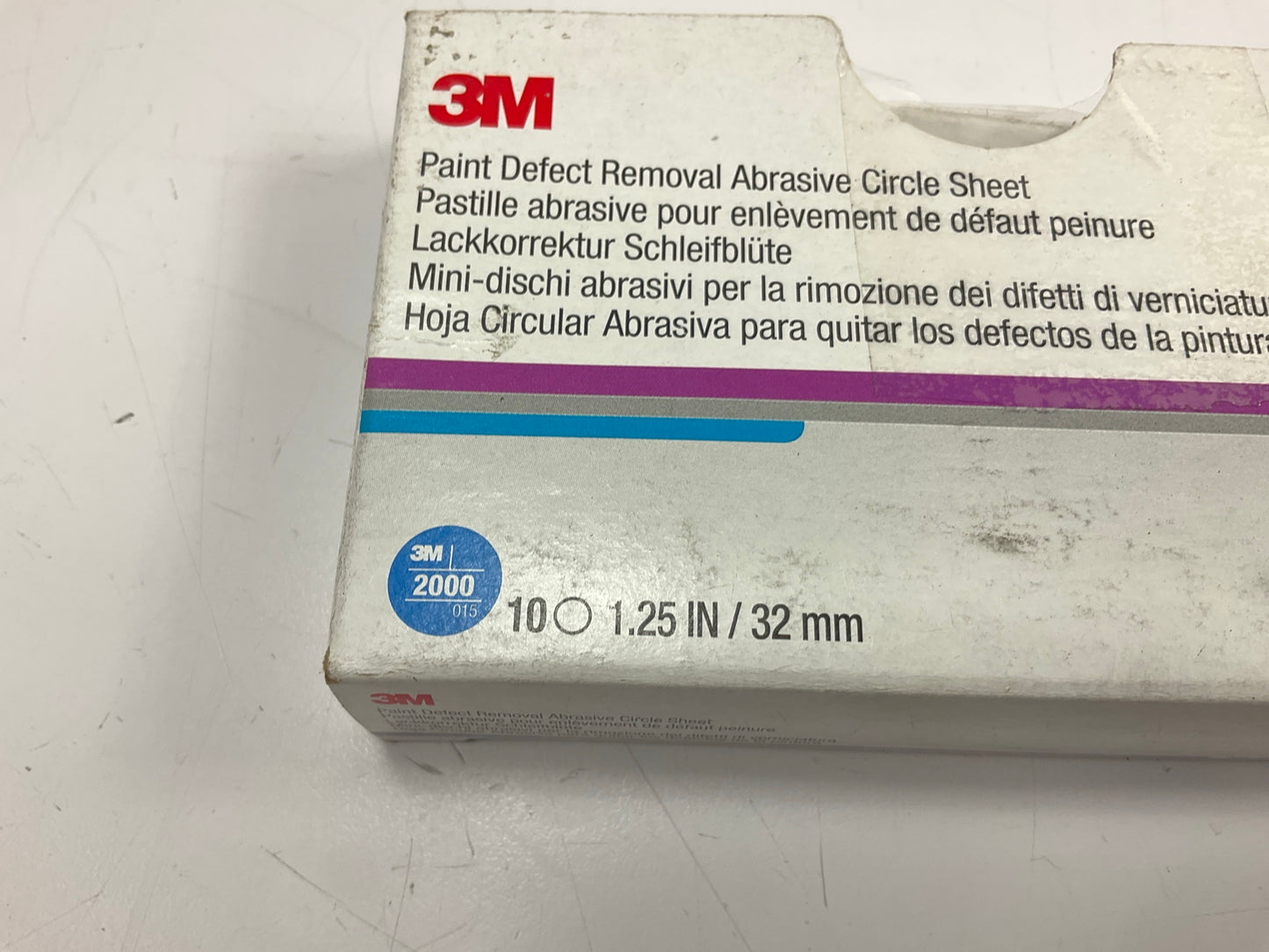 3M 33895 Paint Defect Removal Abrasive Circle Sheet, 2000 Grit, Pack Of 10 Cards