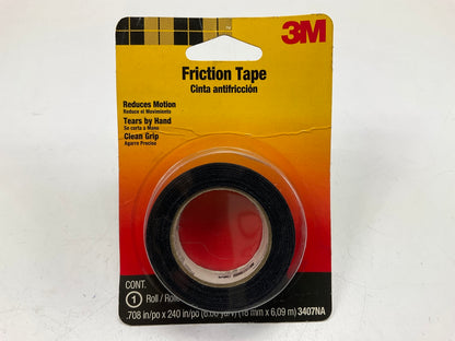 3m 3407NA Black Cotton Cloth Friction Tape 0.708 In. W X 240 In. L