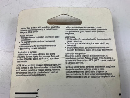 3m 3407NA Black Cotton Cloth Friction Tape 0.708 In. W X 240 In. L