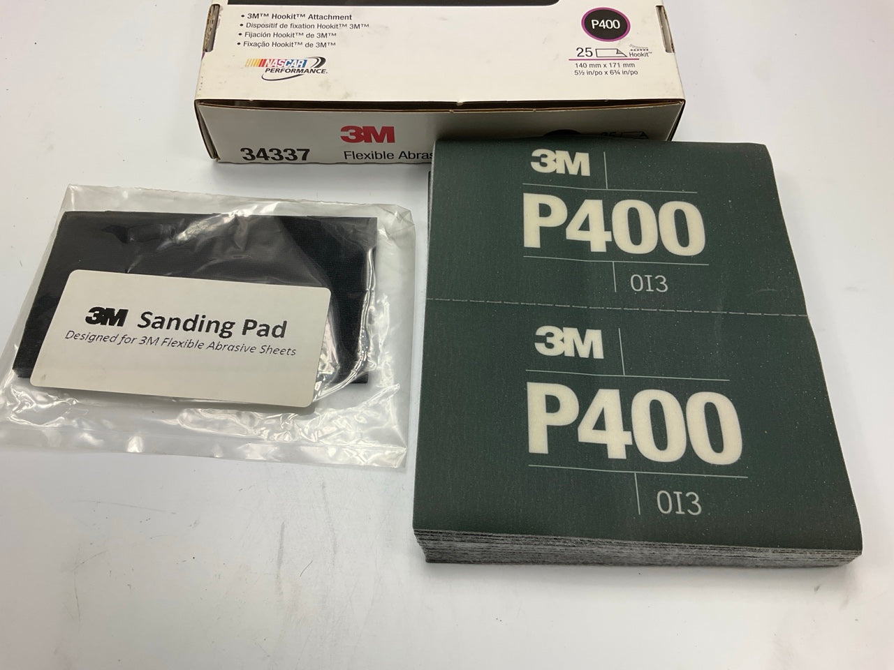 3M 34337 Hookit Flexible Abrasive Hand Sheet Primer Block P400 Grit (25 Sheets)