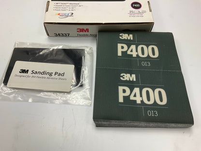 3M 34337 Hookit Flexible Abrasive Hand Sheet Primer Block P400 Grit (25 Sheets)