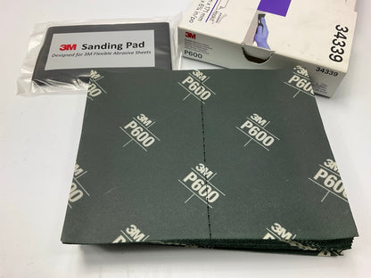 3M 34339 Flexible Abrasive Hookit Sheet Sanding Pad 270J P600 Grit (25 Sheets)