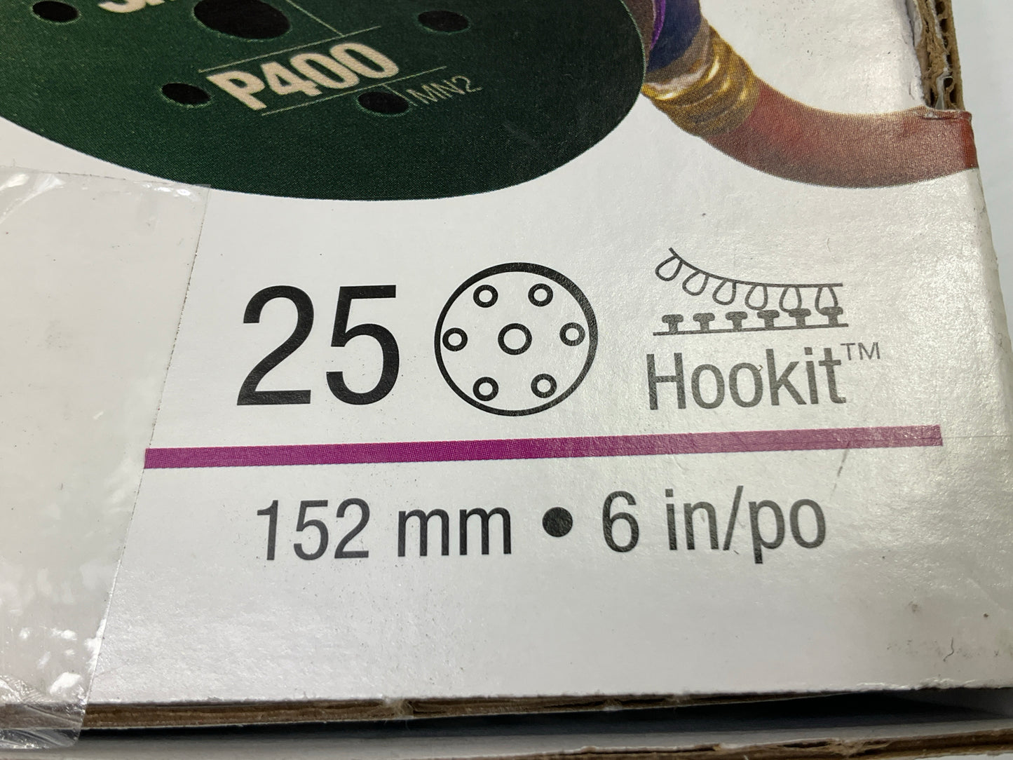 3M 34403 Hook & Loop Flexible Dust Free P400 Grit 6'' Sanding Discs (25/Pack)