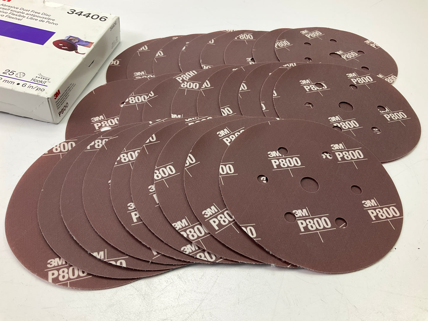 3M 34406 Hook & Loop Flexible Dust Free P800 Grit 6 In. Sanding Disc (25/Pack)