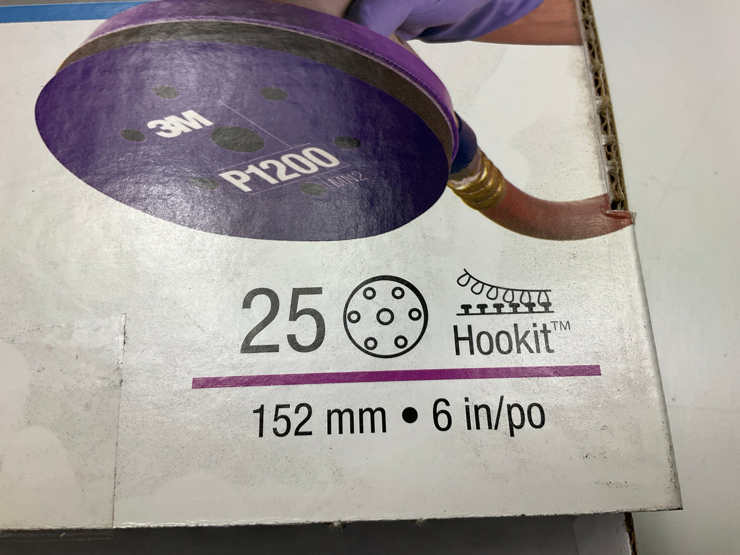 3M 34408 6'' Hookit Flexible Abrasive Dust Free Disc P1200 Grit, 16 Discs Total