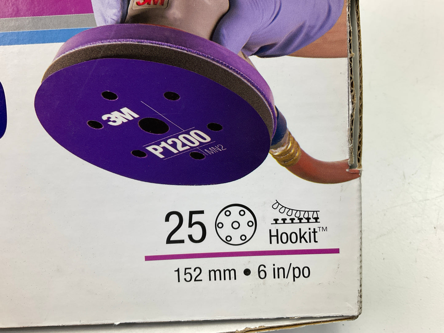 3M 34408 6'' Hookit Flexible Abrasive Dust Free Disc P1200 Grit, Box Of 25 Each