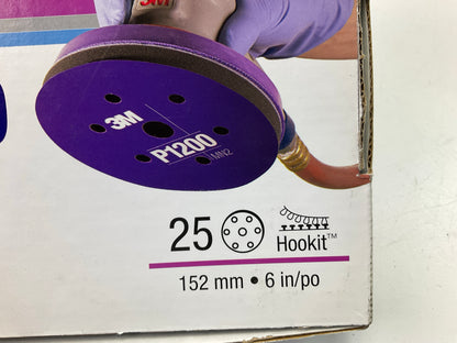 3M 34408 6'' Hookit Flexible Abrasive Dust Free Disc P1200 Grit, Box Of 25 Each