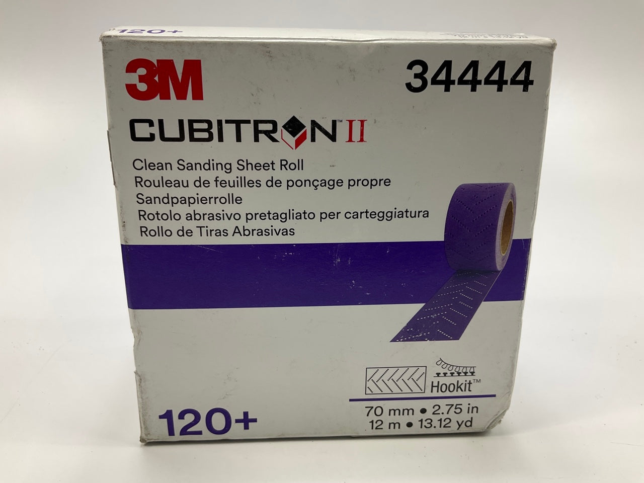 3M 34444 Cubitron II Hookit Clean Sanding Sheet Roll, 120+ Grade, 70 Mm X 12 M