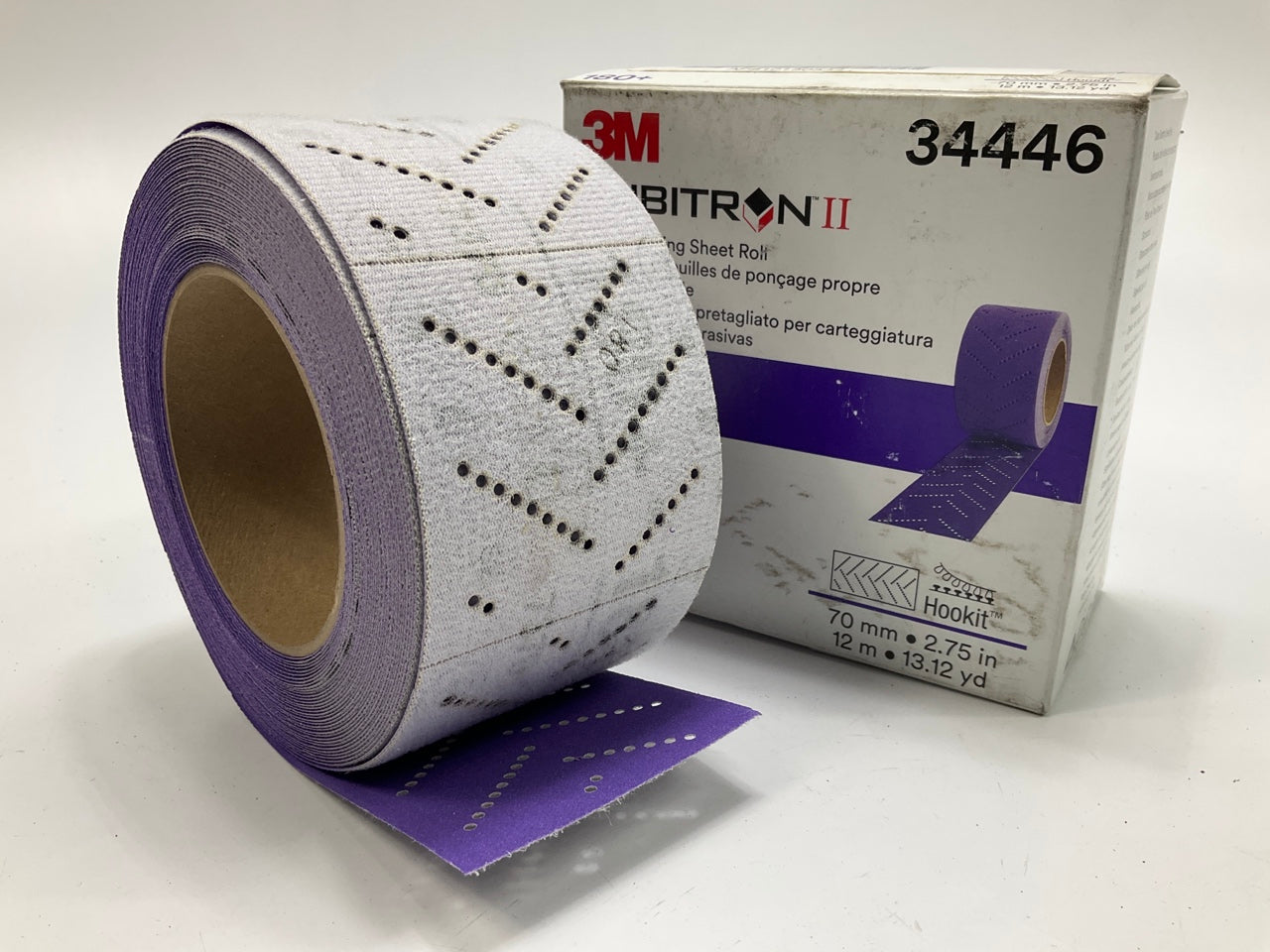 3M 34446 Cubitron II Hookit Clean Sanding Sheet Roll 180+ Grit, 70mmx12m