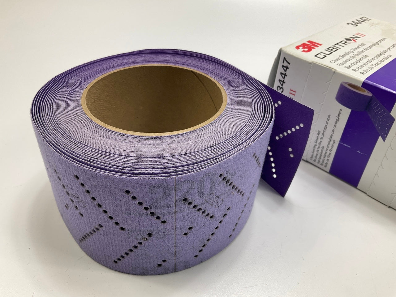 3M 34447 Cubitron II Hookit Clean Sanding Sheet Roll, 220+ Grit, 70mm X 12 M