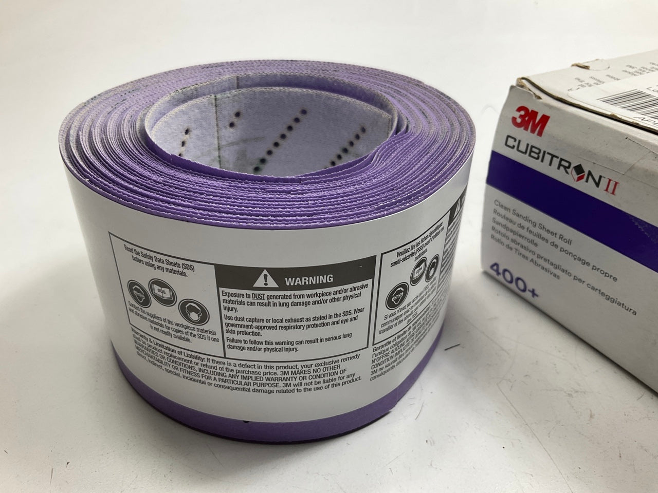 3M 34450 Cubitron Hookit Clean Sanding Sheet Roll, 400+ Grade, 70mm X 12m