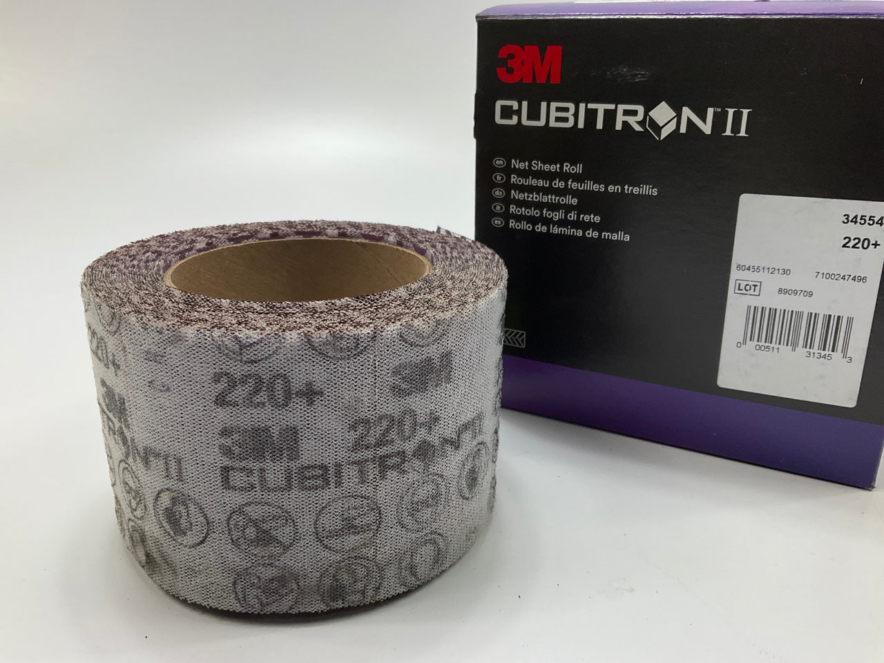 3M 34554 Cubitron II Net Sheet Sanding Roll, 220+ Grit, 80mm X 10m