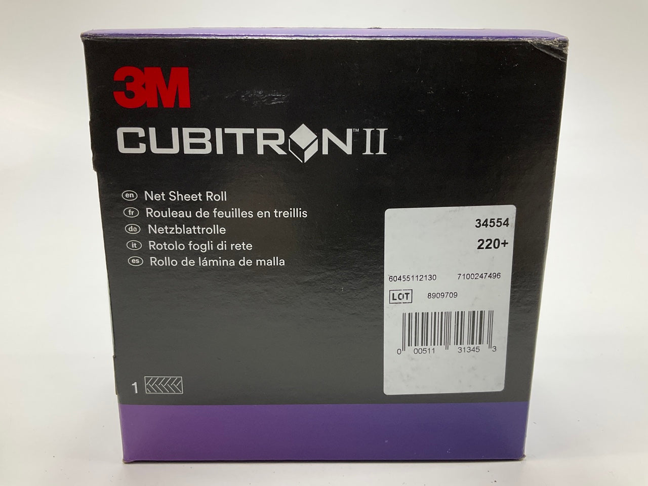 3M 34554 Cubitron II Net Sheet Sanding Roll, 220+ Grit, 80mm X 10m