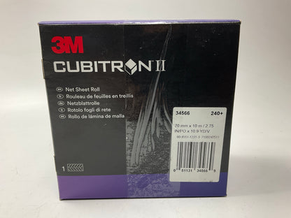 3M 34566 Cubitron II Net Sheet Roll 240+ Grit , 70mm X 10M, File Hook-it