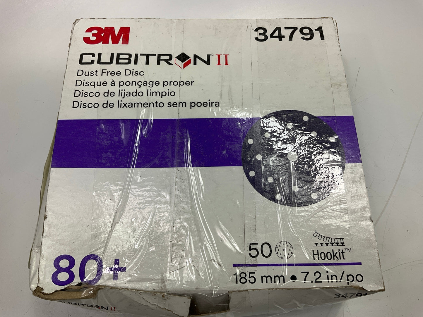 3M 34791 Cubitron II Hook & Loop 80+ Grit 7-1/4'' Clean Sanding Disc (50/Pack)