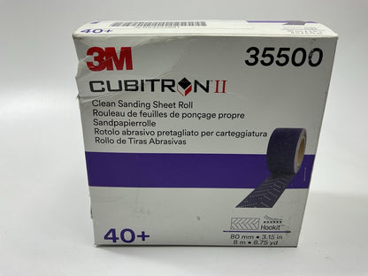 3M 35500 Cubitron II Hookit Clean Sanding Sheet Roll, 40 Grit, 80mm X 8m