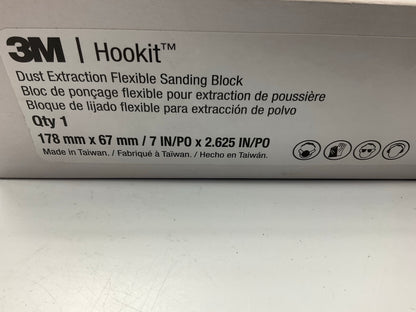 3M 35826 Hookit Dust Extraction Flexible Sanding Block, 7'' X 2.625''