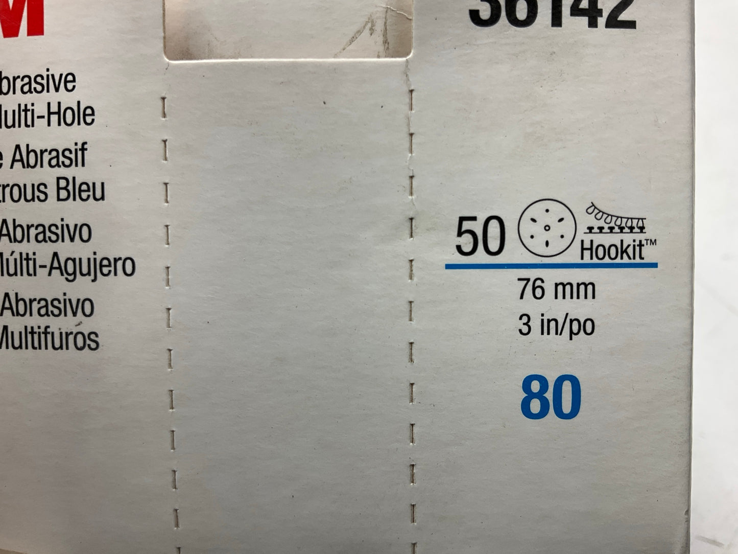 3M 36142 Hookit Blue Abrasive Sanding Disc Multi-hole, 3'' 80 Grade, 50 PACK