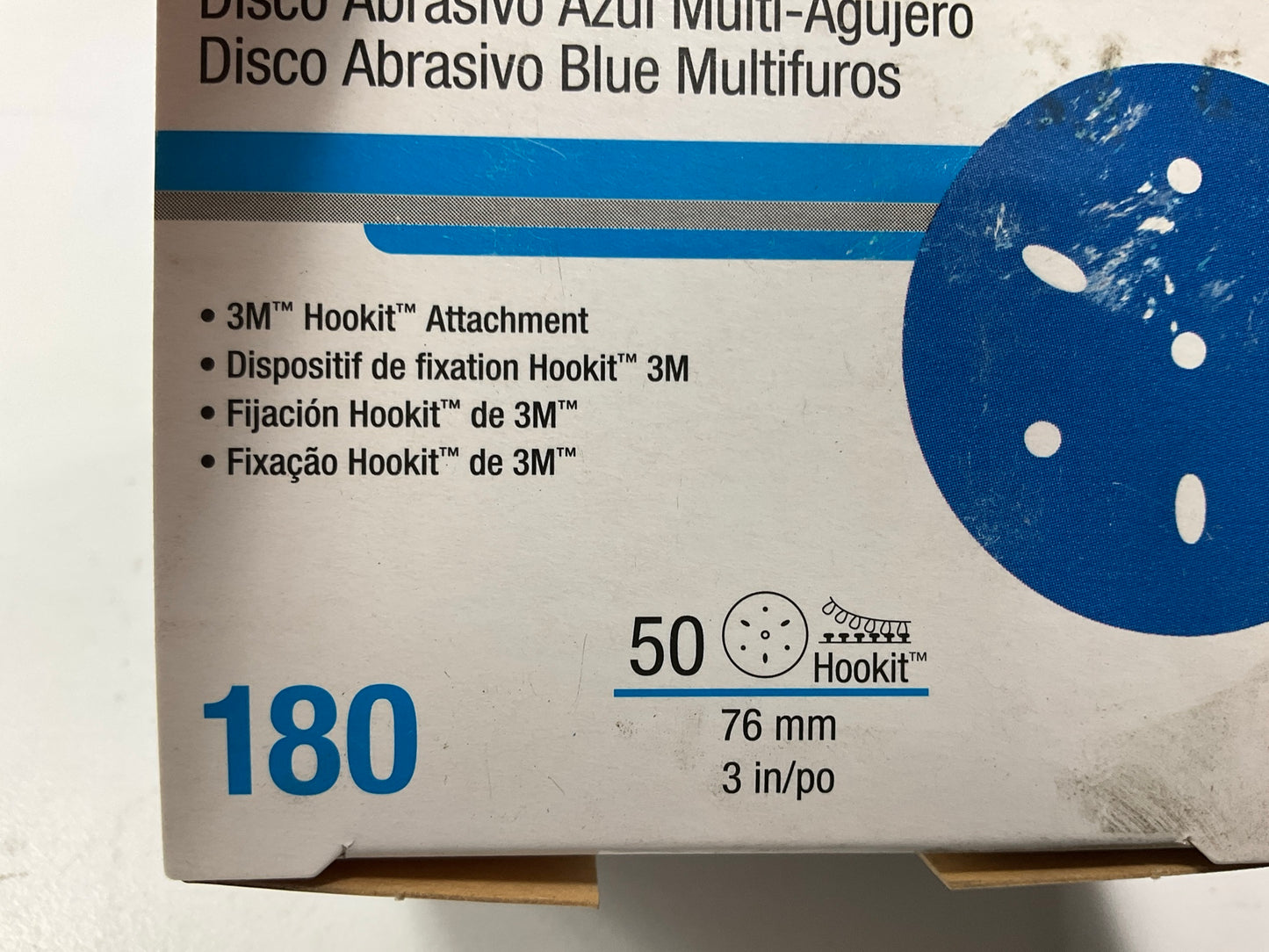 3M 36146 Multi-Hole Hook & Loop 180 Grit 3'' Sanding Discs (50/Pack)