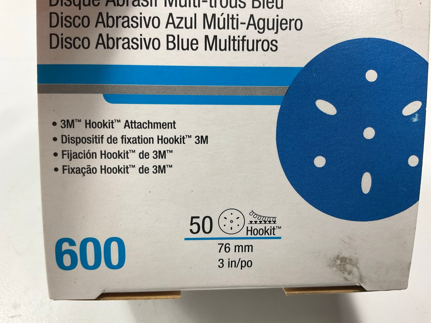3M 36153 Multi-Hole Hook & Loop 600 Grit 3'' Sanding Discs (50/Pack)
