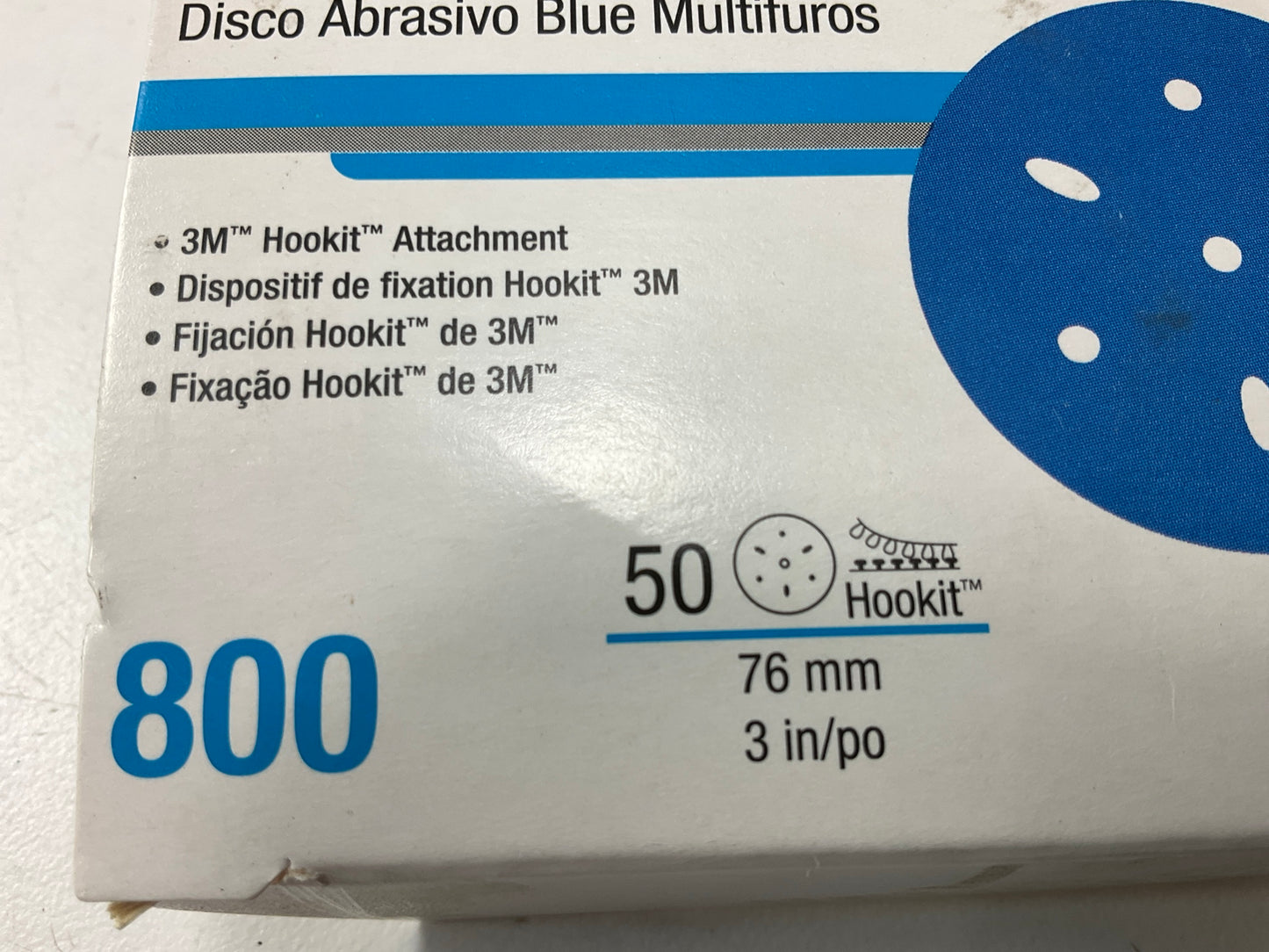 3M 36154 Multi-Hole Hook & Loop 800 Grit 3 In. Sanding Disc (50 / Pack)