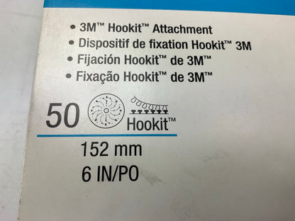 3M 36174 120 Grit Hookit Blue Abrasive Sanding Disc Multi-hole 6'', 50 / Box