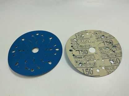 3M 36175 Blue Abrasive Sanding Hookit Disc 6'', 150+ Grit - 50 Discs / Box