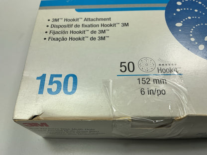 3M 36175 Blue Abrasive Sanding Hookit Disc 6'', 150+ Grit - 50 Discs / Box