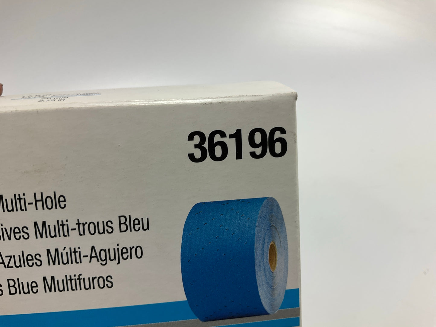 3M 36196 Hookit Blue 400 Grit Blocking Paper Roll Multi-hole 2.75 Inch X 13 Yard