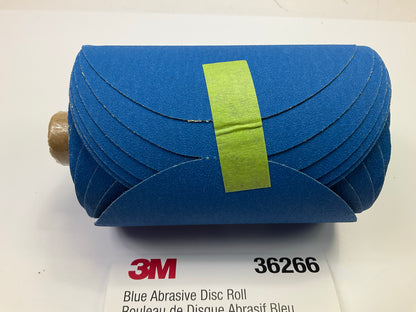 3M 36266 Stikit Blue Abrasive Disc Roll, 5 In, 120 Grit Grade, No Hole, 100 Disc