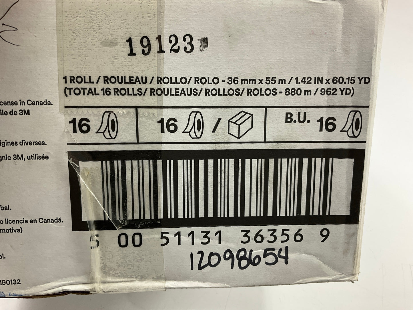 3M 36356 Precision Poly Tape, 36mm X 55 M (1.42 In X 60.15 Yard) - 16 Rolls