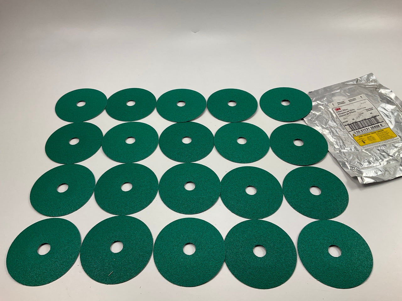 20 PACK - 3M 36508 Green Corps Fibre Grinding Sanding Discs 5'' X 7/8'' 60 Grit