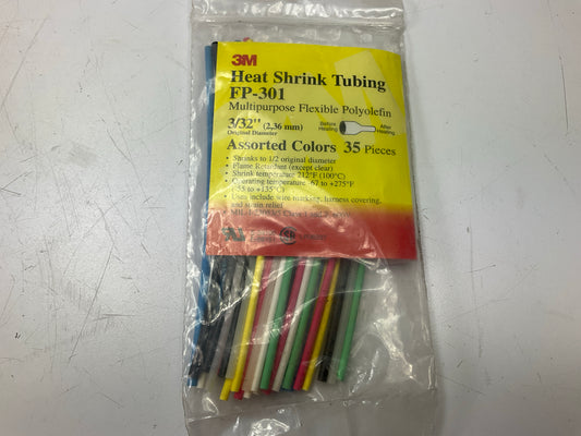 3M 36618 Heat Shrink 2:1 Tubing 3/32'' Heat Shrink Assortment Pack, 35 Pcs