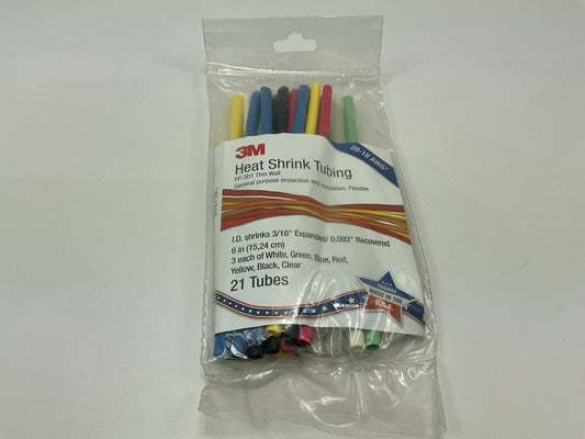 3M 36621 FP301 Thin Wall 3/16'' Heat Shrink Tube Heatshrink Tubing Assortmet Pack